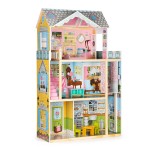 Casuta mare din lemn Bel Air Residence DollHouse - Casa pentru papusi cu lift cu mobilier inclus 